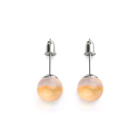 Champagne Supernova | .925 Sterling Silver | Galaxy Glass Stud Earrings